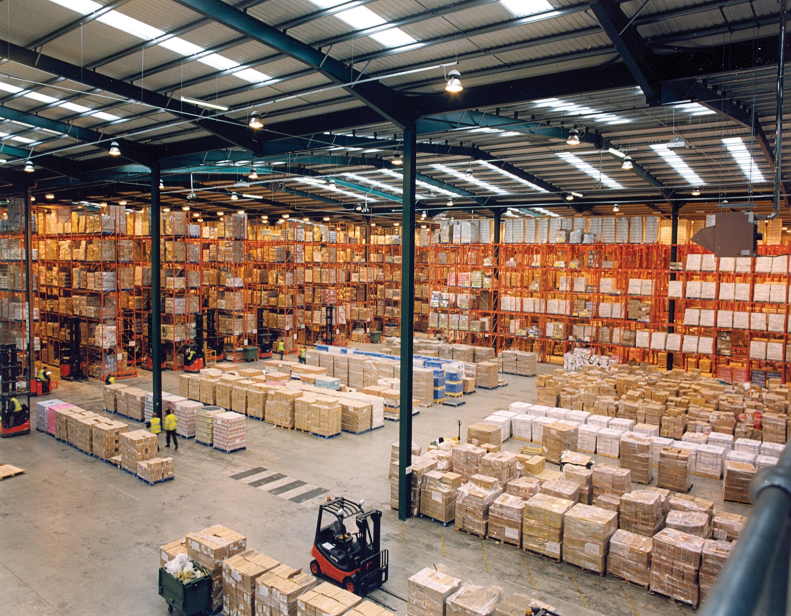 Warehouse with pallet racking and stock ready for inventory tracking